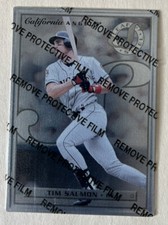 1996 Donruss Leaf STEEL Tim Salmon, #25 with protective film, Excellent+