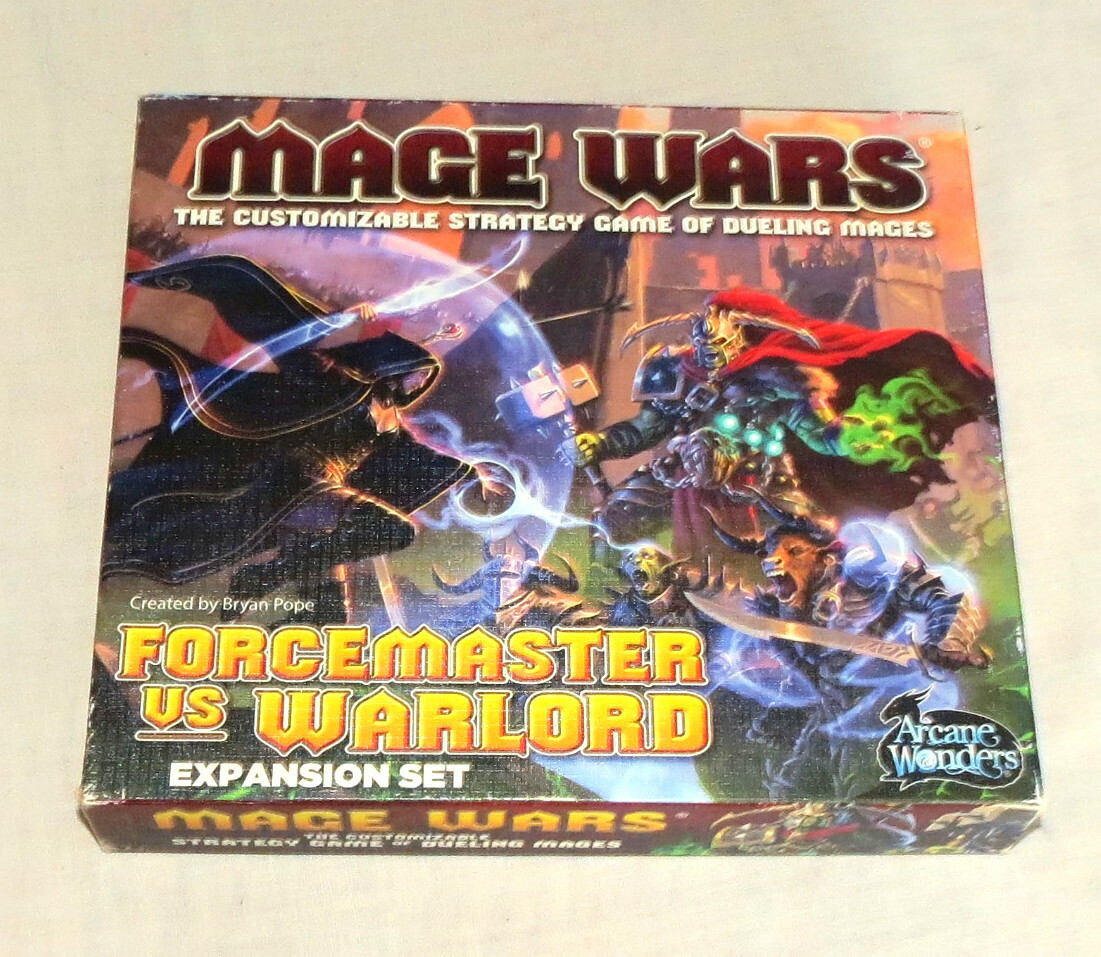 Mage Wars Arena Game - Forcemaster vs Warlord Expansion - Complete