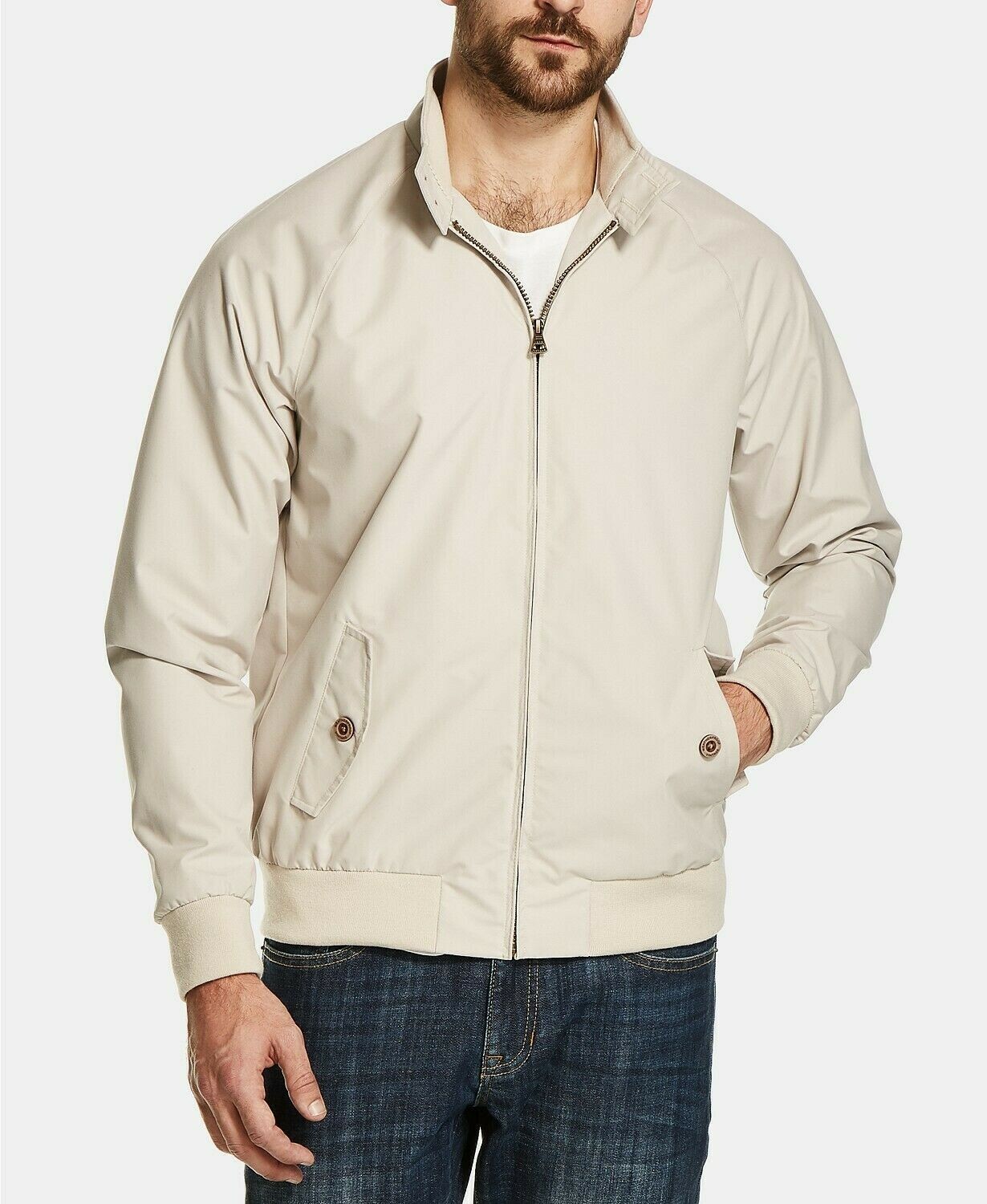 NEW Weatherproof SMALL LNED STONED ZIP UP HOODLESS WINDBREAKER W/TAGS
