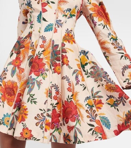 ZIMMERMANN sz 1 (AU 8) "Ginger Fit and Flare" Ivory Floral Mini Dress - RRP $750 - Bild 4 von 9