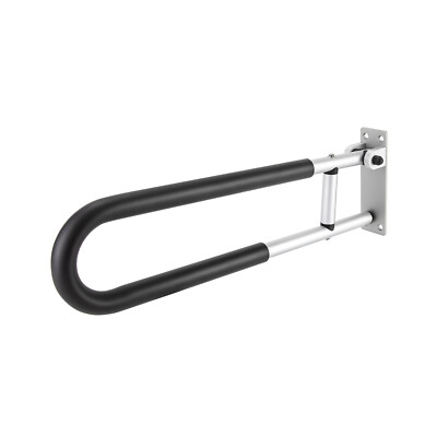 Handrail Grab Bars For Disabled & Elderly Black 5.9in Nonslip Foldable Aluminum