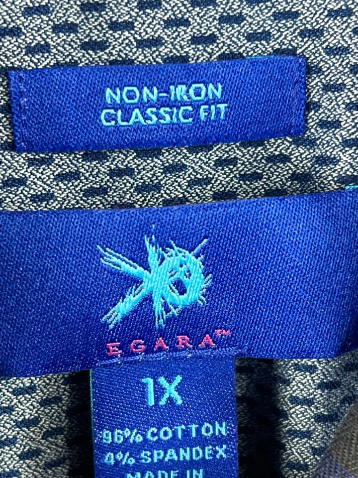 Рубашка Egara Dress мужская размер 1XL фиолетовая клетчатая с длинным рукавом не железная на пуговицах - Изображение 4 из 4