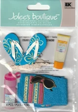 Jolee's Boutique 3D Stickers BEACH ACCESSORIES Sand Theme 84289 Fast FREE Ship!