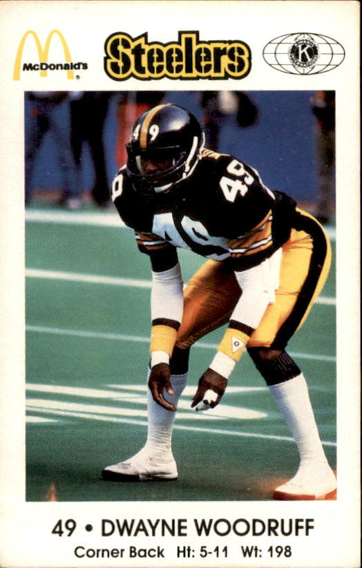 1984 Pittsburgh Steelers Police #49 DWAYNE WOODRUFF McDonalds Card VG-EX Promo