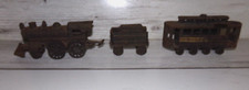 VINTAGE CAST IRON TRAIN SET LOCOMOTIVE 50 TENDER 50 TROLLY 14