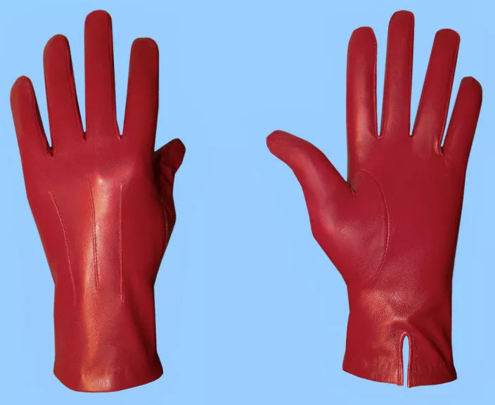 Red leather gloves mens sale