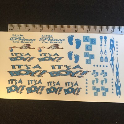 Clear 1:64 Waterslide Decal for JDM VW Silverado Camaro It's a Boy Reveal