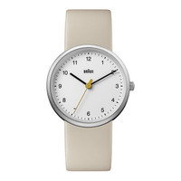 Braun Women's Quartz Watch With White Dial Analogue Display And Beige Leather St Braun Women's Quartz Watch With White Dial Analogue Display And Beige Leather St