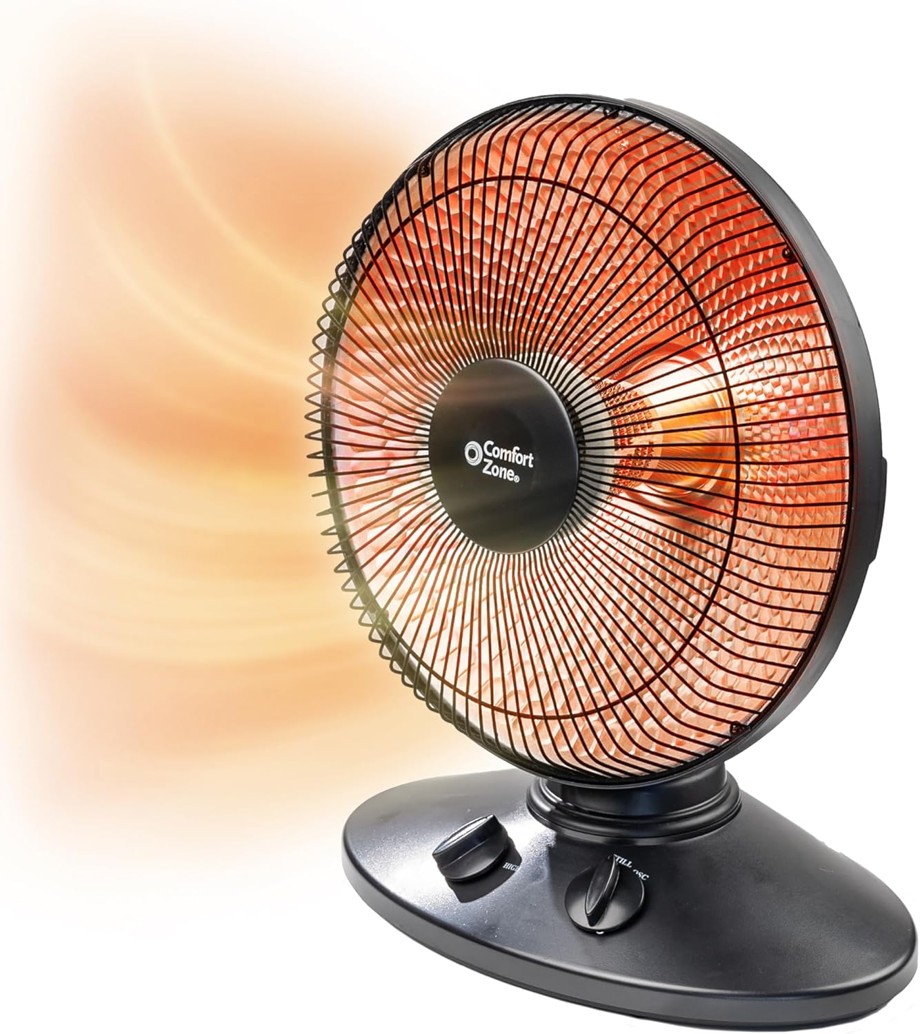 Indoor Dish Space Heater with 70-Degree Oscillation, Parabolic, Radiant, Electri