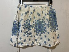 Vtg Girls Waist Apron Faded White Blue Floral Used