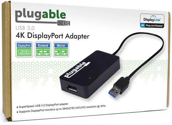 Plugable UGA-4KDP USB to DisplayPort 4K UHD (Ultra-High