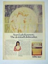 1974 Sears Lady Kenmore Dishwasher Dishes Ad Magazine Print Advertisement Page