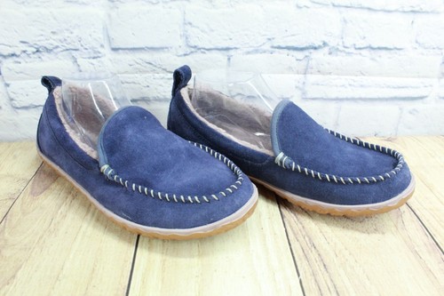 LL Bean Women's Mountain Slippers Moccasin Fleece Lined Raw Indigo Size 9 M - Picture 5 of 9