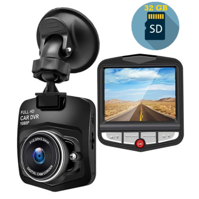 Dash Cam 2,3'' Full HD 1080p & 32GB SD-Karte Auto Dreh 360° Kamera Front/Rückansicht