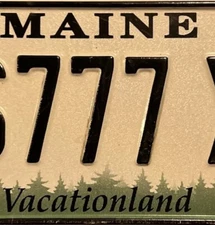 LICENSE PLATE S   Maine  Triple 777 6777-xc