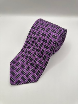 Robert Talbott  Best of Class   Bond Street  Purple Geometric Silk  Handmade USA