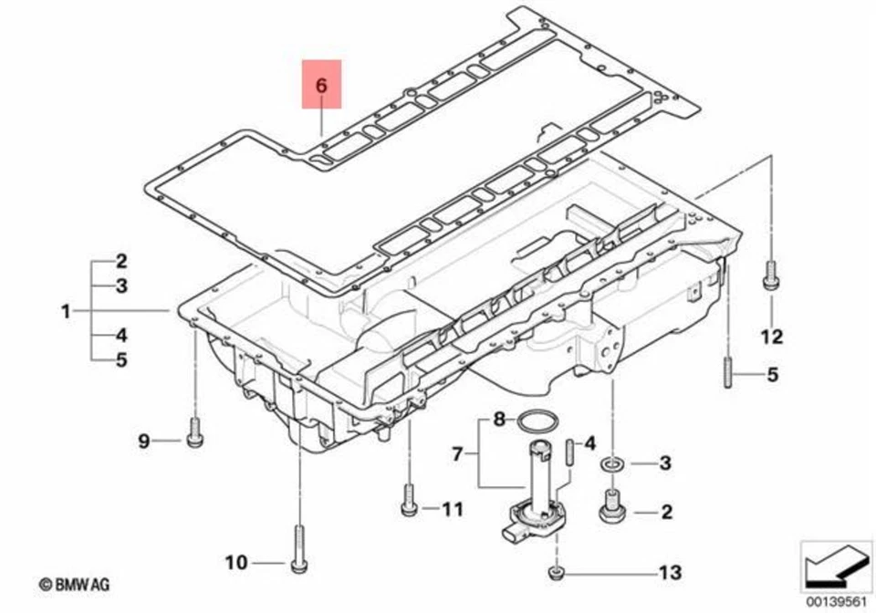 For BMW Genuine Engine Oil Pan Gasket 11137836361 - Изображение 2 из 2