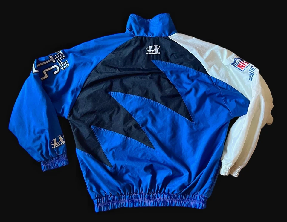 Indianapolis Colts Sharktooth NFL Logo Athletic Pro Line 90s Windbreaker size L - Image 2 of 4