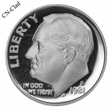 1981 S Roosevelt Dime 10c Gem Deep Cameo Proof CN-Clad US Coin Type 1