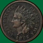 1885 Indian Head Cent Extremely Fine XF Coin, Scratch #39400