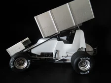 1:18 WHITE WINGED SPRINT RACE CAR BUILT COMPLETE POLYFOAM BOX ACME NEW GMP