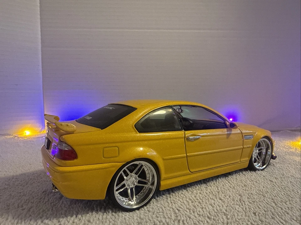 JADA 1/24 EURO-SPEC YELLOW  BMW AC SCHNITZER S3 USED VERY NICE NO BOX - Image 4 of 4