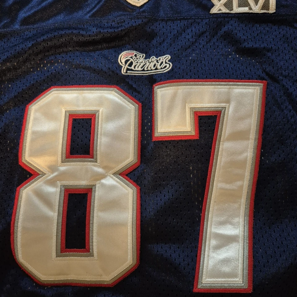 Rob Gronkowski New England Patriots - Reebok Blue Jersey W/ SB XLVI Patch Size54 — 第 2/4 张图片