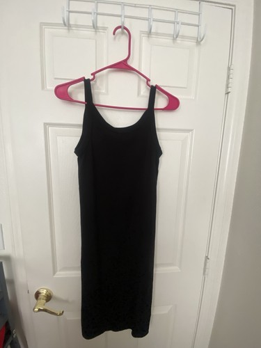 Women’s Black Solid Full Slip Spaghetti Strap Undergarment, Size S Regular