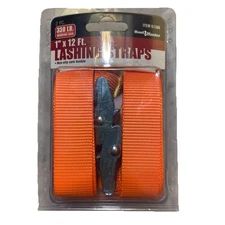 Haul-Master 67386 Lashing Straps – 2 Pack 1" × 12 ft Polyester HD Cargo Tie-Down