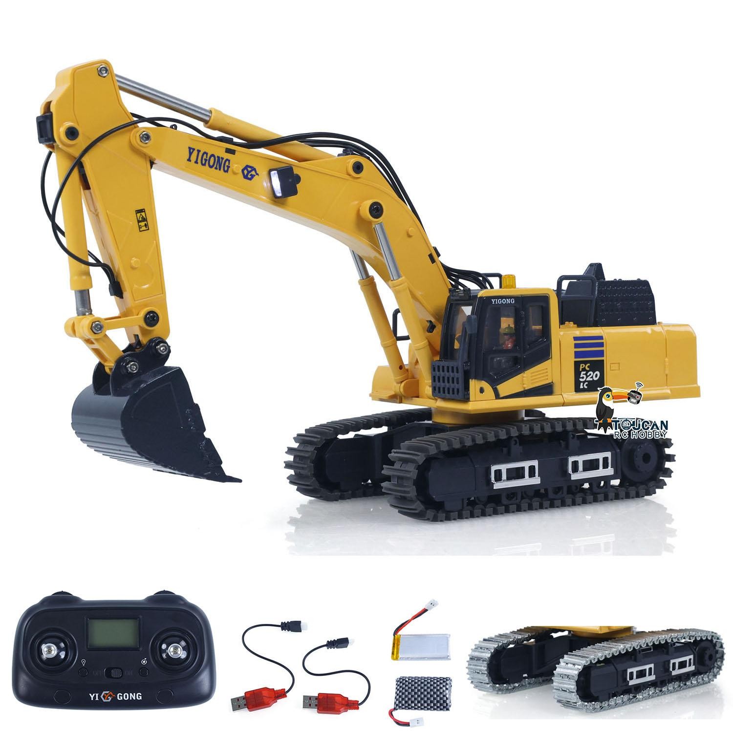 1/50 Electric Lifting RC Excavator PC520 RTR Digger Metal Tracks Battery Radio