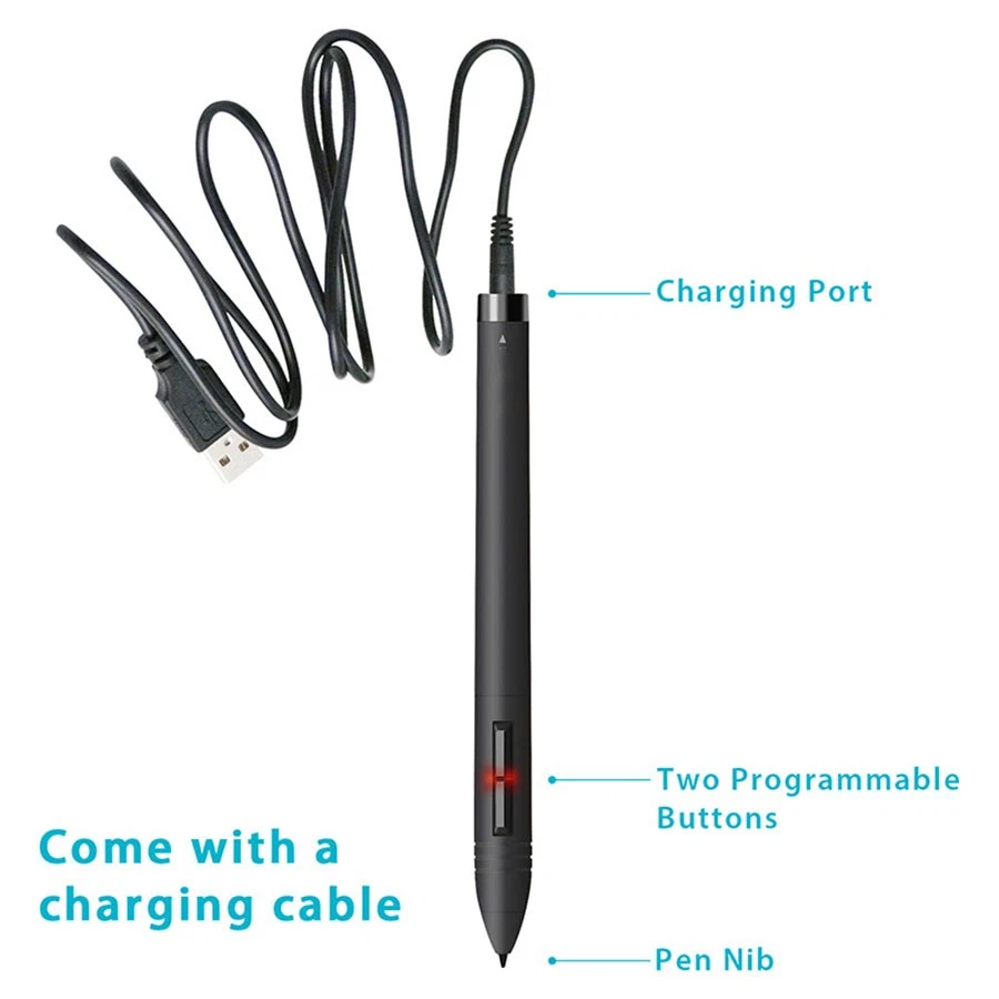 For Huion Graphic Drawing Tablet Wireless P80 Digital Pen Stylus Rechargeable - Image 4 of 4