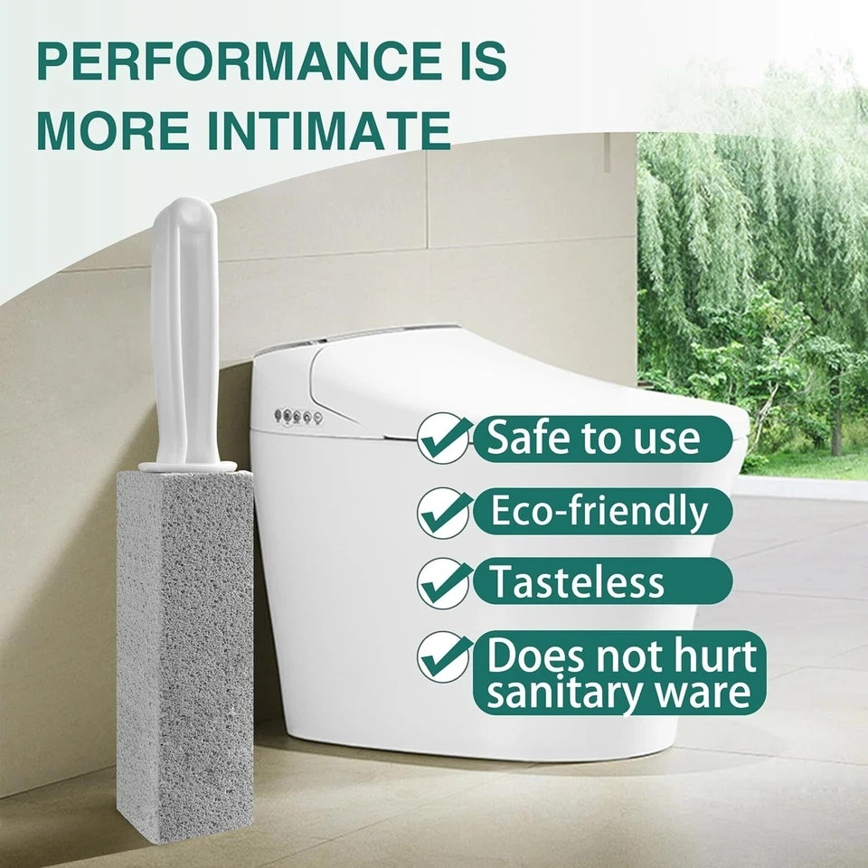 Pumice Cleaning Stone with Handle Toilet Bowl Cleaner Hard Water Ring Remover 2