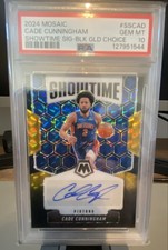 2024-25 Panini Mosaic - Showtime Sig Cade Cunningham BLK GLD Prizm /8