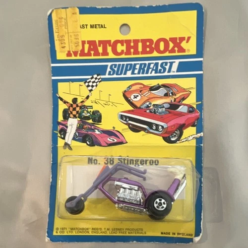 Matchbox Superfast No. 38 Stingeroo Diecast Car Purple Silver Black 1971 Vintage