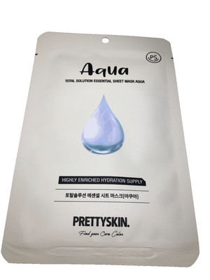 K-Beauty PRETTY SKIN TOTAL SOLUTION ESSENTIAL aqua face mask. 0.81oz.
