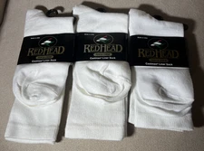 3 NWT Redhead Cool Max Liner Socks  White Mens 5-9 Womens 6-10 Crew