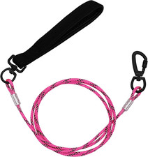 5FT Chew Proof Metal Dog Leash with Comfortable Handle, Heavy Duty Steel Cable L