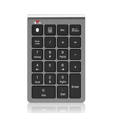 Bluetooth Number Pad Wireless & Wired 10 Key USB Keypad Two in One, Rechargea...