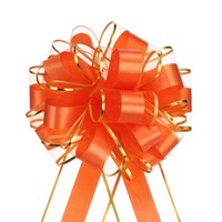 "10Stk 8\" GroßE Ziehschleife Mit Goldrand, Geschenkverpackung Schleife Orange Rot"