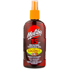 Malibu SPF15 Bronzing Tanning Oil With Coconut Medium Protection 200ml 29.95 per litre