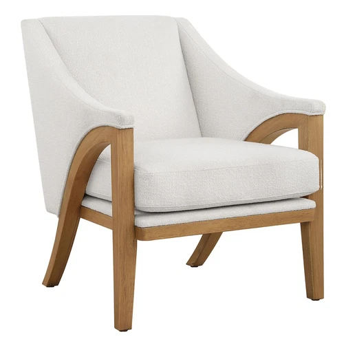 Uttermost Evolve White Fabric Accent Chair - Picture 6 of 6