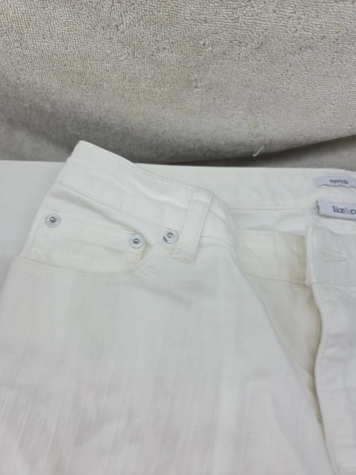 Pantalones de mezclilla para mujer Liz & Co elásticos talla 8 blancos  Foto 2 de 4