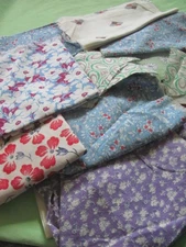 Box lot vintage authentic partial feed sack scraps 1 lb 8 oz cotton quilt weight