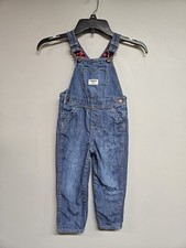 oshkosh b'gosh Overalls Boys 3T Denim Red Black Buffalo Flannel Lined