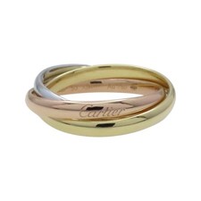 CARTIER Trinity Small Ring 18K Rose White Yellow Gold US Size 6.5 #53