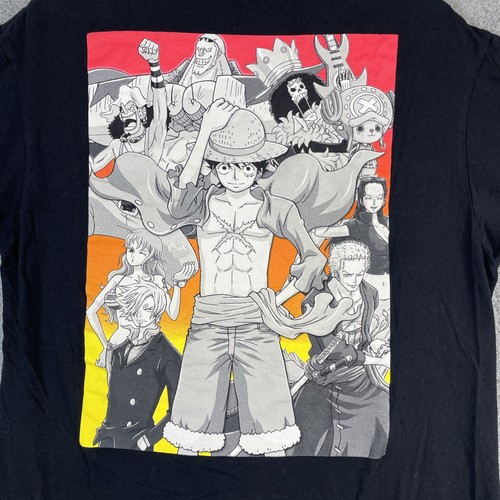 One Piece T-Shirt Herren Medium schwarz großes Logo 2-seitig Spruch Luffy Pirate Crew - Bild 9 von 11