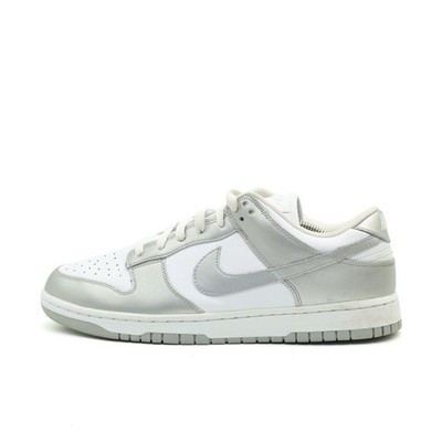 Nike Herren Dunk Low Schuhe Weiß/Silber Leder Top Edition Sneaker EU 44