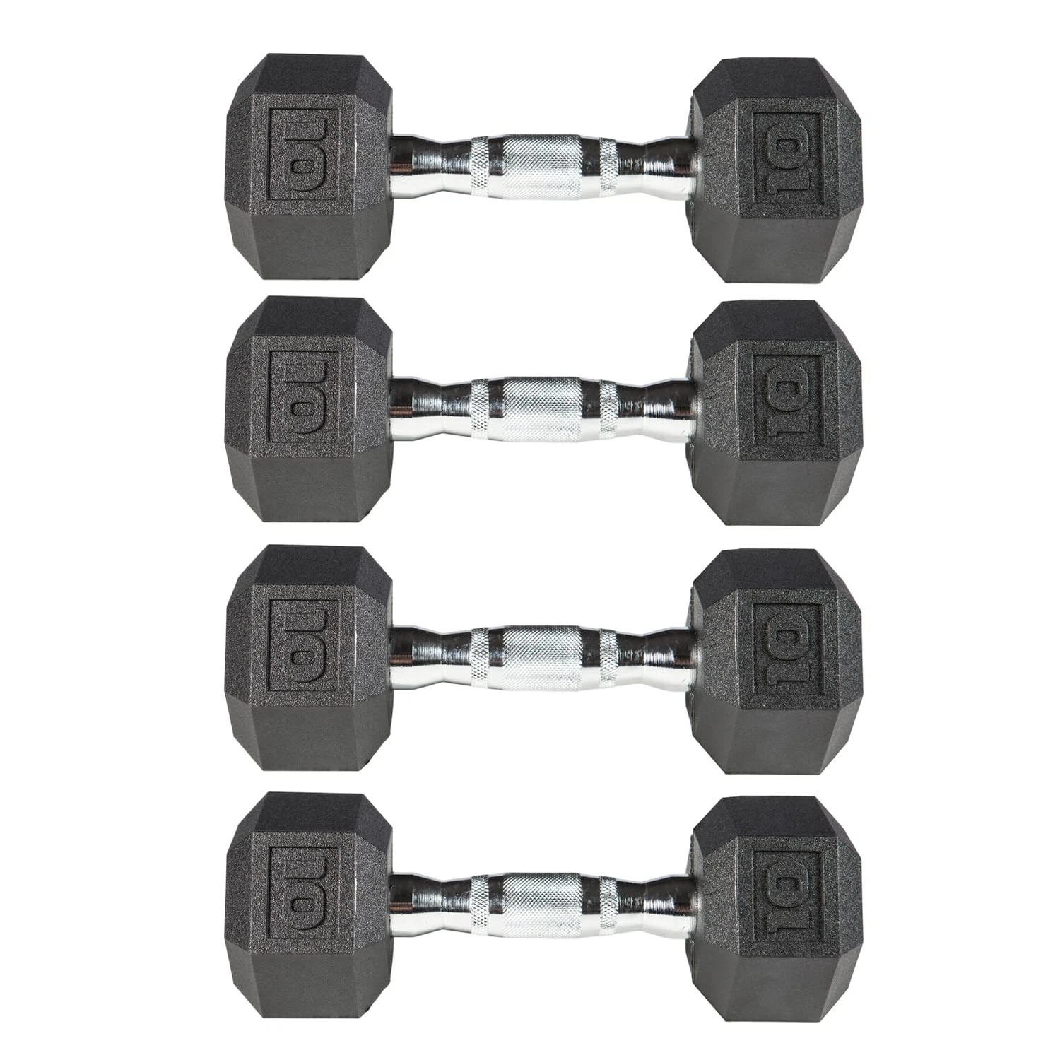 York Barbell PVC Hex Dumbbell with Chrome Ergonomic Handle – 10LB 2 Pair,