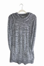 ATHLETA Women s Heathered Gray Long Sweatshirt Size L Sweater Dress Style