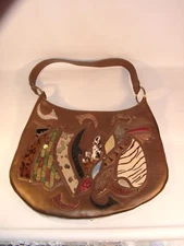 TANGO multi leather patch work satchel purse bag  - combined S/H